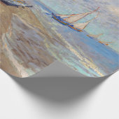 ビンセント・ヴァンゴッホ-魚釣りボートのビーチ ラッピングペーパー (角)