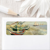 ビンセント・ヴァンゴッホ-魚釣りボートのビーチ ラベル (インサイチュ)