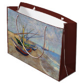 ビンセント・ヴァンゴッホ-魚釣りボートのビーチ ラージペーパーバッグ (裏面アングル)