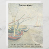 ビンセント・ヴァンゴッホ-魚釣りボートのビーチ レターヘッド (正面/裏面)