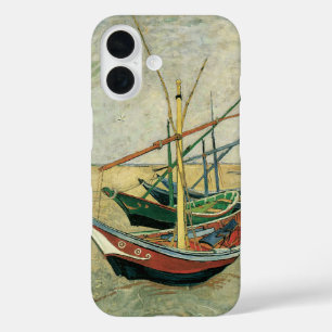 ビンセント・ヴァンゴッホ-魚釣りボートのビーチ iPhone 16ケース