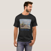 ビンセント・ヴァンゴッホ-魚釣りボートのビーチ Tシャツ (正面フル)