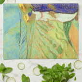 ビンセント・ヴァン・ゴッホによって畑を横切る2人の女性 キッチンタオル (折り畳み)