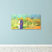 ビンセント・ヴァン・ゴッホによって畑を横切る2人の女性 キャンバスプリント (インサイチュ (ウッドフロア))