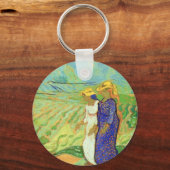 ビンセント・ヴァン・ゴッホによって畑を横切る2人の女性 キーホルダー (正面)