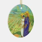 ビンセント・ヴァン・ゴッホによって畑を横切る2人の女性 セラミックオーナメント (右)