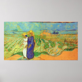 ビンセント・ヴァン・ゴッホによって畑を横切る2人の女性 ポスター