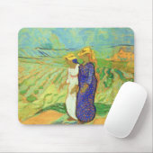 ビンセント・ヴァン・ゴッホによって畑を横切る2人の女性 マウスパッド (マウス)
