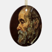 ビンセント・ヴァン・ゴッホによるひげの老人ポートレート セラミックオーナメント (右)