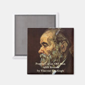 ビンセント・ヴァン・ゴッホによるひげの老人ポートレート マグネット (正面/裏面)