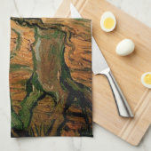 ビンセント・ヴァン・ゴッホによるウッドカッタ（ミレットの後） キッチンタオル (四つ折り)