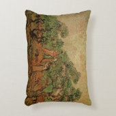 ビンセント・ヴァン・ゴッホによるオリーブピッキング アクセントクッション (正面(垂直))