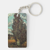 ビンセント・ヴァン・ゴッホによるサイプレスと女性2人 キーホルダー (裏面)