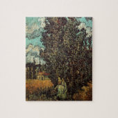 ビンセント・ヴァン・ゴッホによるサイプレスと女性2人 ジグソーパズル (縦)