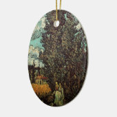 ビンセント・ヴァン・ゴッホによるサイプレスと女性2人 セラミックオーナメント (左)