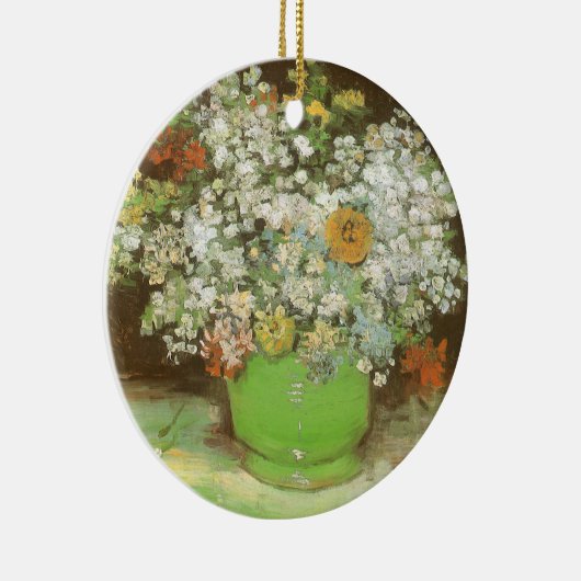 ビンセント・ヴァン・ゴッホによるジニアスと花の花瓶 セラミックオーナメント (右)