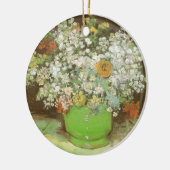ビンセント・ヴァン・ゴッホによるジニアスと花の花瓶 セラミックオーナメント (左)