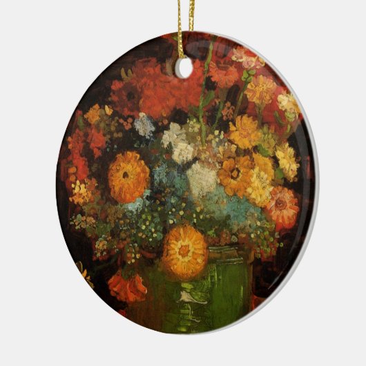 ビンセント・ヴァン・ゴッホによるジニアスの静物花器 セラミックオーナメント (左)