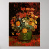 ビンセント・ヴァン・ゴッホによるジニアスの静物花器 ポスター (正面)