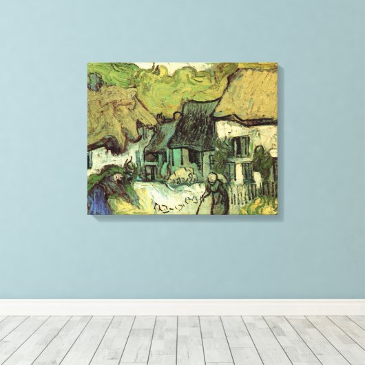ビンセント・ヴァン・ゴッホによるジョルガスの茅葺きコテージ キャンバスプリント (インサイチュ (ウッドフロア))