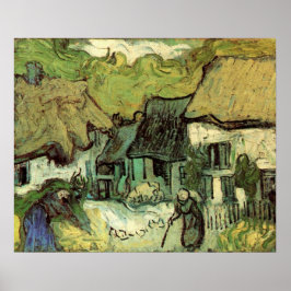 ビンセント・ヴァン・ゴッホによるジョルガスの茅葺きコテージ ポスター