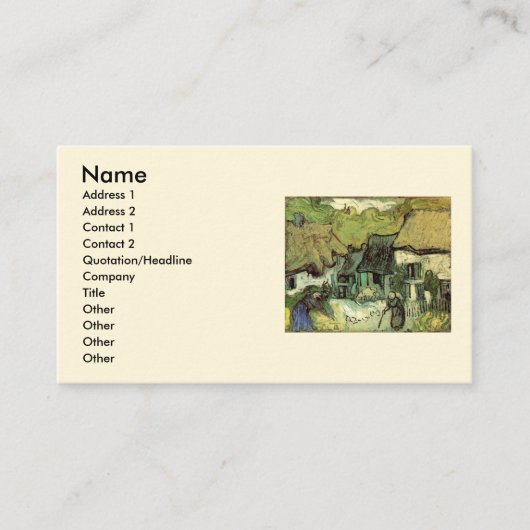 ビンセント・ヴァン・ゴッホによるジョルガスの茅葺きコテージ 名刺 (正面)