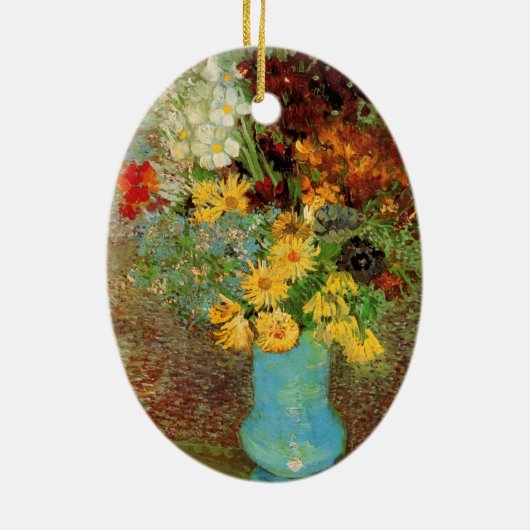ビンセント・ヴァン・ゴッホによるデイジーとアネモネスの花瓶 セラミックオーナメント (裏面)