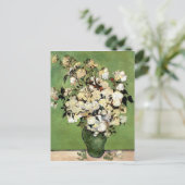 ビンセント・ヴァン・ゴッホによるバラの花瓶 ポストカード (スタンド正面)