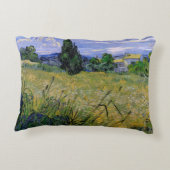 ビンセント・ヴァン・ゴッホによるヒノキ付き緑の小麦畑 アクセントクッション (裏面)