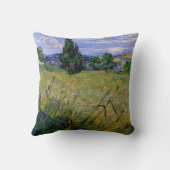 ビンセント・ヴァン・ゴッホによるヒノキ付き緑の小麦畑 クッション (裏面)
