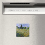 ビンセント・ヴァン・ゴッホによるヒノキ付き緑の小麦畑 マグネット (インサイチュ (食洗機))