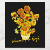 ビンセント・ヴァン・ゴッホによるヒマワリの織り模様 ワインラベル (シングルラベル)