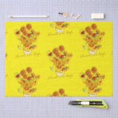 ビンセント・ヴァン・ゴッホによるヒマワリの織り模様 薄葉紙 (クラフト)