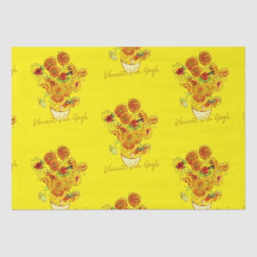 ビンセント・ヴァン・ゴッホによるヒマワリの織り模様 薄葉紙 (正面)