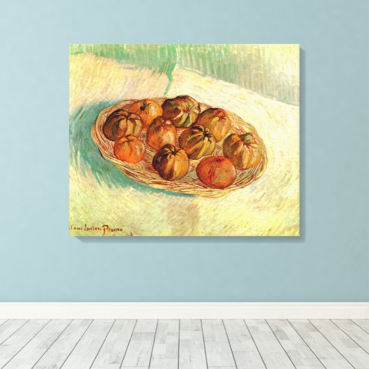 ビンセント・ヴァン・ゴッホによるピサロへのリンゴのバスケット キャンバスプリント (インサイチュ (ウッドフロア))