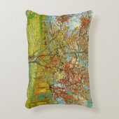 ビンセント・ヴァン・ゴッホによるピンクの桃の木 アクセントクッション (正面(垂直))