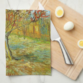 ビンセント・ヴァン・ゴッホによるピンクの桃の木 キッチンタオル (四つ折り)