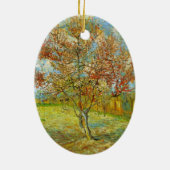 ビンセント・ヴァン・ゴッホによるピンクの桃の木 セラミックオーナメント (裏面)