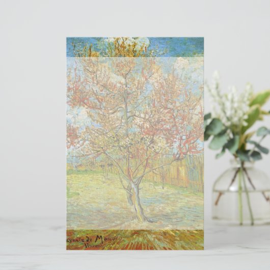 ビンセント・ヴァン・ゴッホによるピンクの桃の木 便箋 (スタンド正面)
