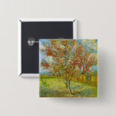 ビンセント・ヴァン・ゴッホによるピンクの桃の木 缶バッジ (正面&裏面)