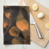 ビンセント・ヴァン・ゴッホによるリンゴのバスケット キッチンタオル (四つ折り)