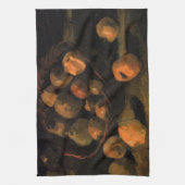 ビンセント・ヴァン・ゴッホによるリンゴのバスケット キッチンタオル (縦)