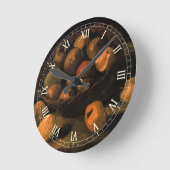 ビンセント・ヴァン・ゴッホによるリンゴのバスケット ラウンド壁時計 (傾斜)