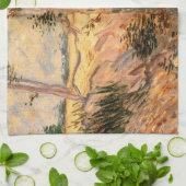 ビンセント・ヴァン・ゴッホによる晴れの日のフィールドの木 キッチンタオル (折り畳み)