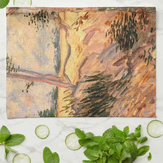 ビンセント・ヴァン・ゴッホによる晴れの日のフィールドの木 キッチンタオル (折り畳み)