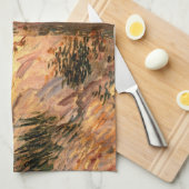 ビンセント・ヴァン・ゴッホによる晴れの日のフィールドの木 キッチンタオル (四つ折り)
