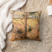 ビンセント・ヴァン・ゴッホによる晴れの日のフィールドの木 クッション (ブランケット)