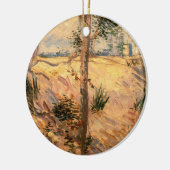 ビンセント・ヴァン・ゴッホによる晴れの日のフィールドの木 セラミックオーナメント (左)