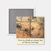 ビンセント・ヴァン・ゴッホによる晴れの日のフィールドの木 マグネット (正面/裏面)