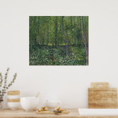 ビンセント・ヴァン・ゴッホによる木々と低成長 ポスター (キッチン)